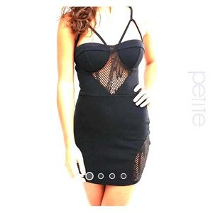 Boohoo petite lace insert bodice bodycon dress
